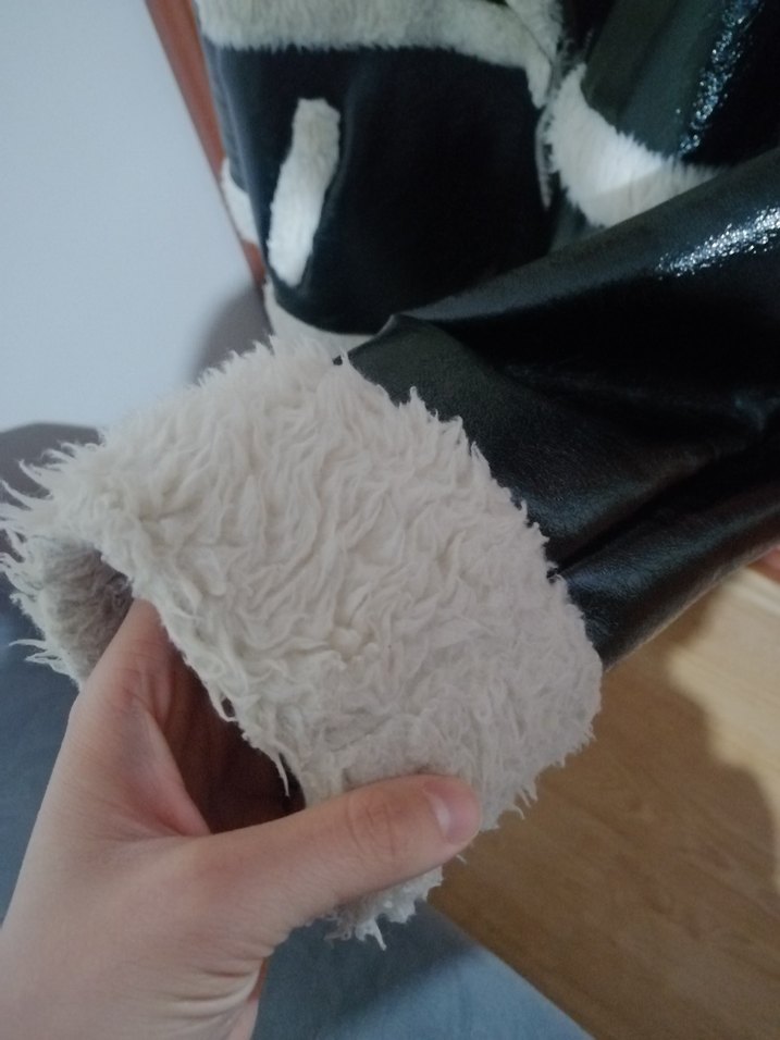 Kürklü Siyah Deri Kadın Kışlık Ceket - Görsel 5