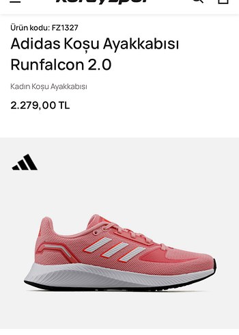 36 Beden pembe Renk Adidas Run Falcon 2.0 Kadın Pembe Koşu Ayakkabısı (FZ1327)-36,5