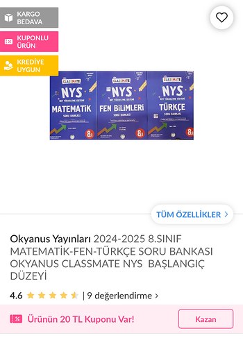 Okyanus Yayınları 8.Sınıf Mat/Türkçe/Fen Soru Bankası Seti - Görsel 5
