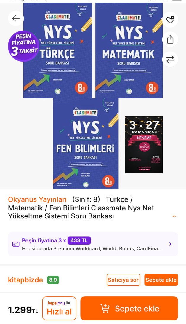 Okyanus Yayınları 8.Sınıf Mat/Türkçe/Fen Soru Bankası Seti - Görsel 4