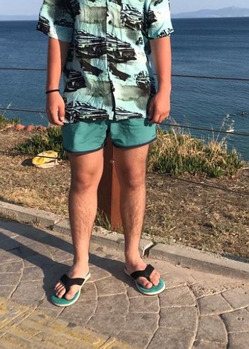 34 Beden mavi Renk LCW Erkek Yeşil Mayo/Şort - XS