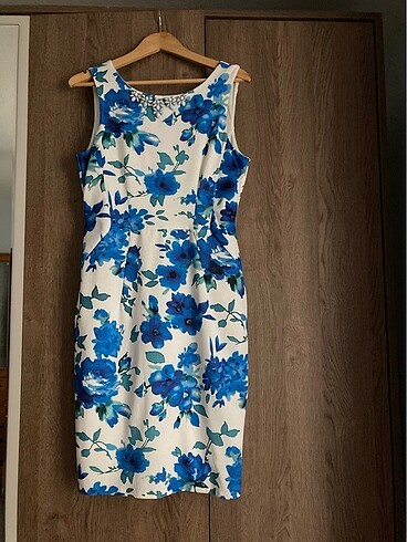 Koton Kadın Mavi Çiçekli Elbise-XL