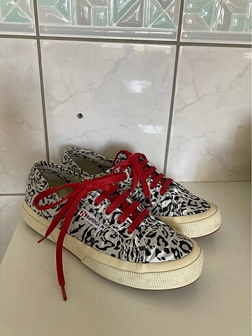 Superga Leopar Desen Saten Ayakkabı-37
