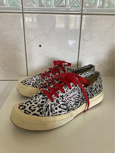Superga Superga Leopar Desen Saten Ayakkabı-37