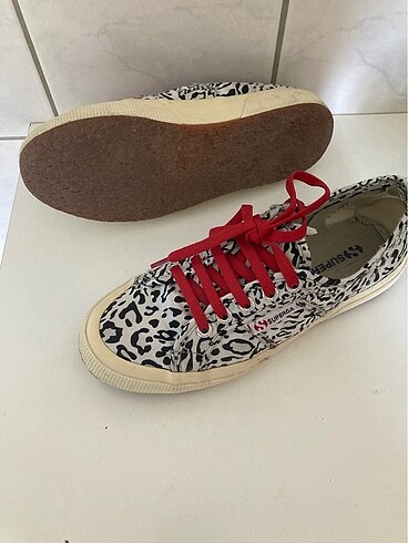 37 Beden çeşitli Renk Superga Leopar Desen Saten Ayakkabı-37