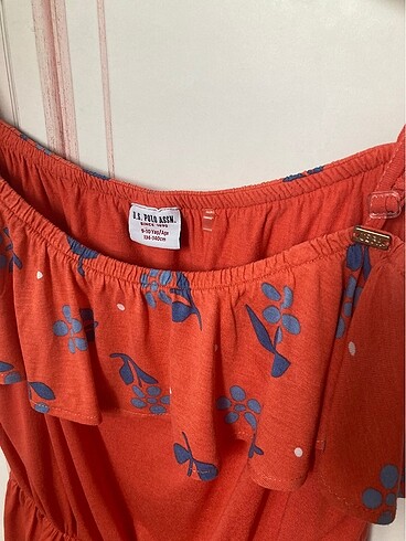 USPA Kız Çocuk Kırmızı Penye Elbise-9/10 Y - Görsel 5