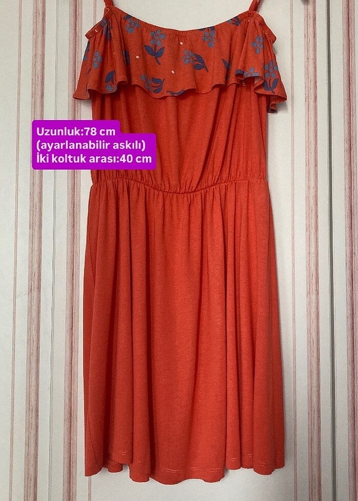 USPA Kız Çocuk Kırmızı Penye Elbise-9/10 Y - Görsel 3