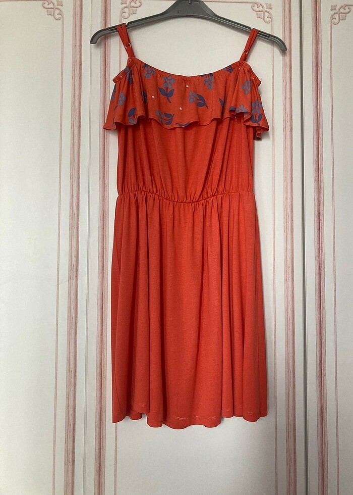 USPA Kız Çocuk Kırmızı Penye Elbise-9/10 Y - Görsel 4