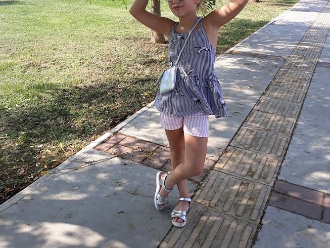 Çikoby Çizgili Kız Çocuk Lacivert Bluz-10/11 yaş - Görsel 7