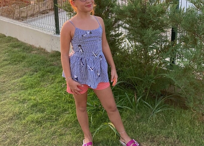 Çikoby Çizgili Kız Çocuk Lacivert Bluz-10/11 yaş - Görsel 8