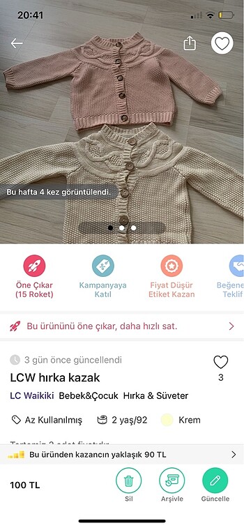 2 Yaş Beden 6 parça kıyafet