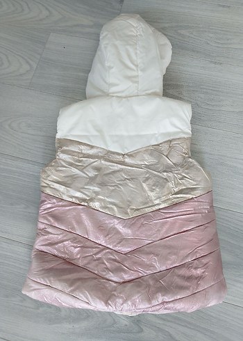 Kız Çocuk Kapüşonlu Fermuarlı Yelek - Görsel 2