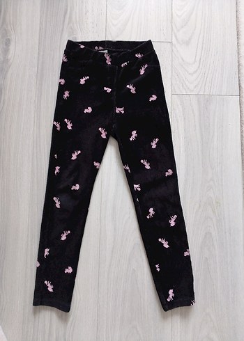 Kız Çocuk Düğmeli Dar Kesim Tayt - Görsel 2