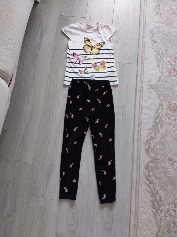 Kız Çocuk Düğmeli Dar Kesim Tayt - Görsel 3