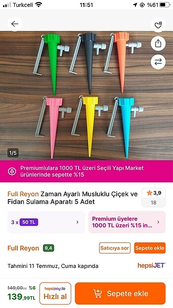Çiçek sulama aparatı