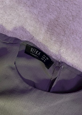 Lila Uzun Kollu Fırfırlı Kadın Elbise - Görsel 2