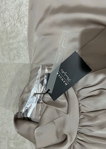 Manuka vizon kemerli saten tunik - Görsel 3