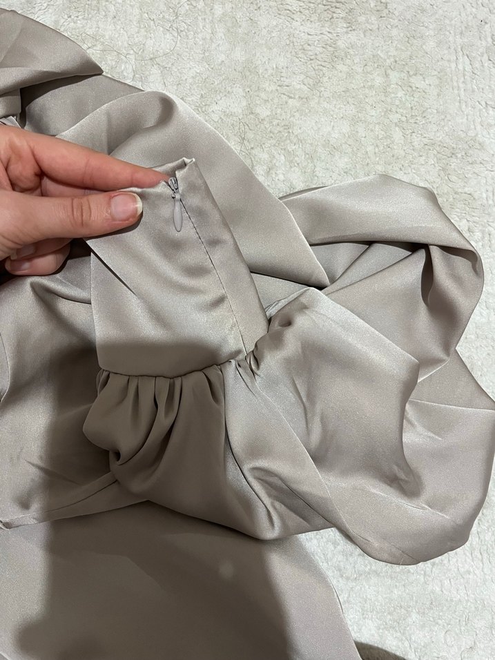 Manuka vizon kemerli saten tunik - Görsel 4