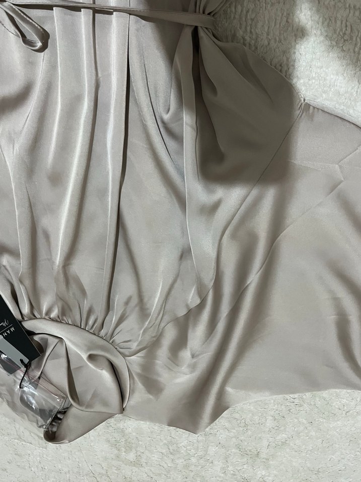 Manuka vizon kemerli saten tunik - Görsel 2