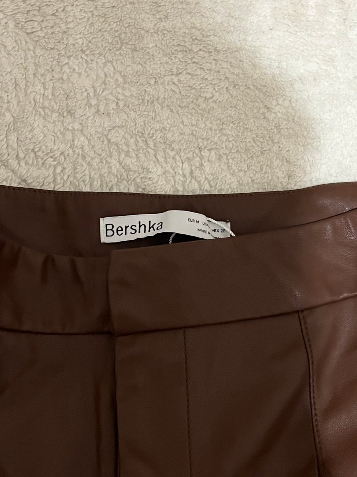 bershka Kahverengi Deri pantolon - Görsel 3