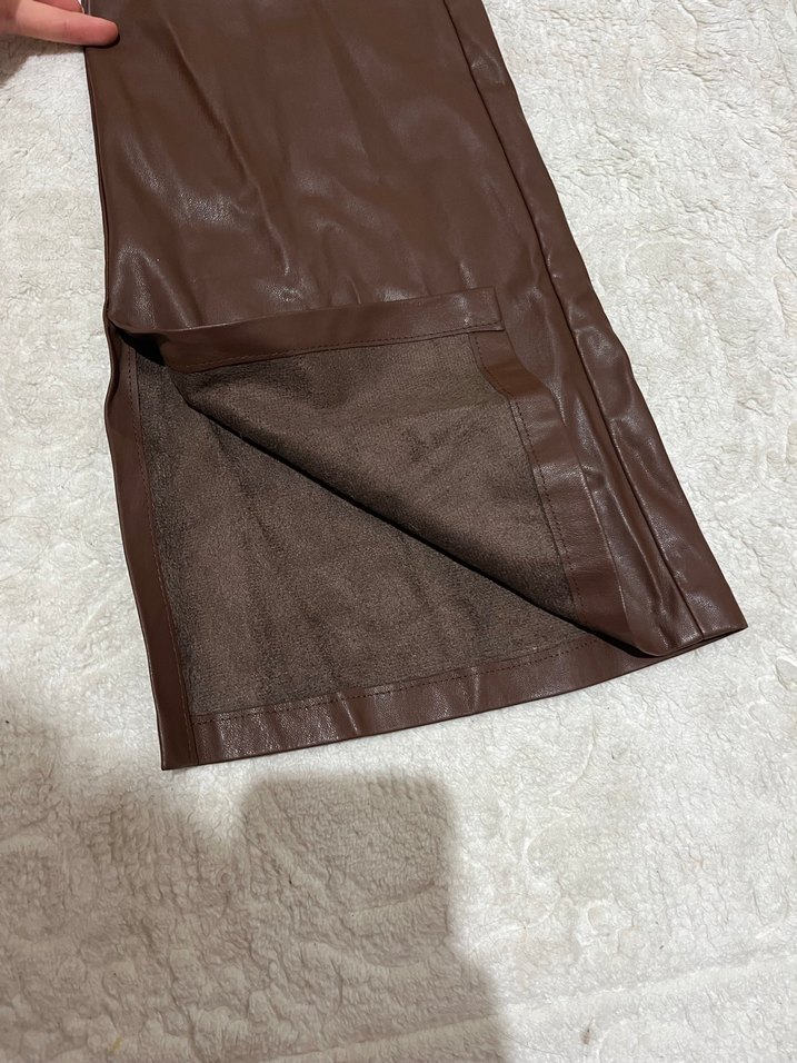 bershka Kahverengi Deri pantolon - Görsel 2