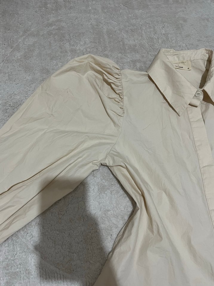 Tereyağı sarısı balon kol gömlek - Görsel 3