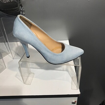 Buz mavisi süet stiletto