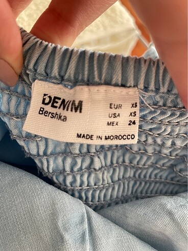 xs Beden Denim görünümlü tulum