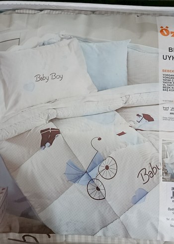 Bebek Uyku Seti Pamuklu Baskılı Beyaz - Görsel 3