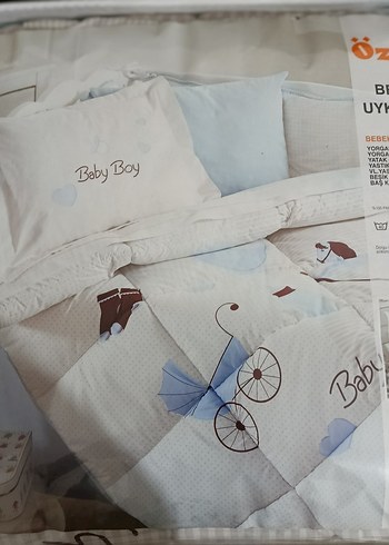 Bebek Uyku Seti Pamuklu Baskılı Beyaz - Görsel 2