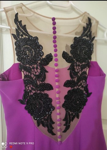 Dantel Detaylı Straplez Uzun Abiye Elbise - Görsel 4