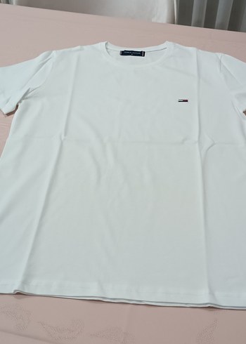 s Beden Tommy Hilfiger Beyaz Kısa Kollu Erkek Tişört