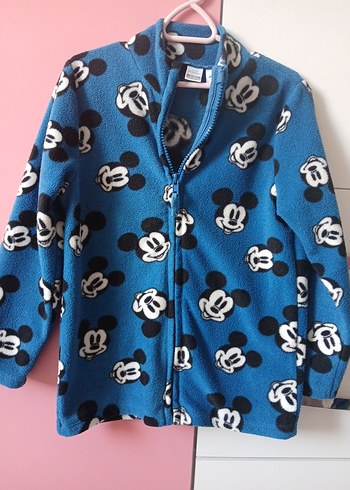 Mavi Erkek Çocuk Mickey Baskılı Polar Ceket