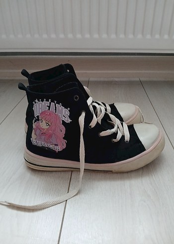 Kız Çocuk Siyah Bağcıklı Spor Ayakkabı - Görsel 5