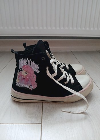 Kız Çocuk Siyah Bağcıklı Spor Ayakkabı - Görsel 2