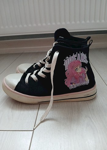 Kız Çocuk Siyah Bağcıklı Spor Ayakkabı - Görsel 4