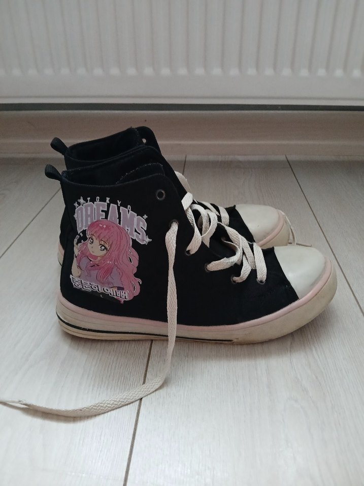 Kız Çocuk Siyah Bağcıklı Spor Ayakkabı - Görsel 5