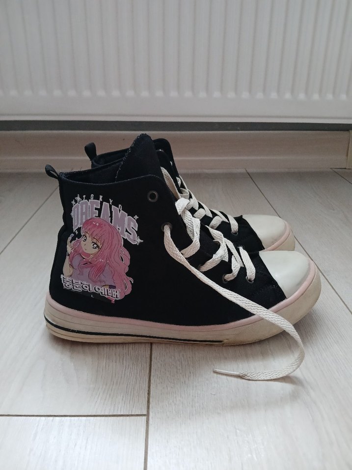 Kız Çocuk Siyah Bağcıklı Spor Ayakkabı - Görsel 2