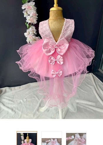 Pembe Nakışlı Kolsuz Bohem Kız Çocuk Elbisesi