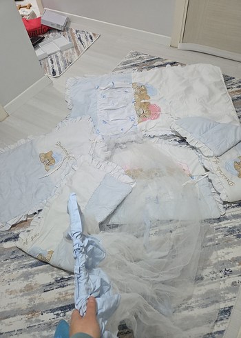 Beyaz Bebek beşik seti - Görsel 7