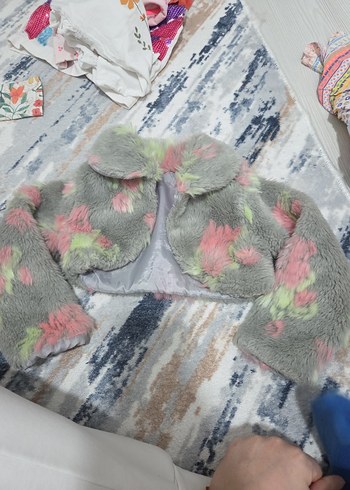 Kız Çocuk Gri Kürk Detaylı Bolero - Görsel 2