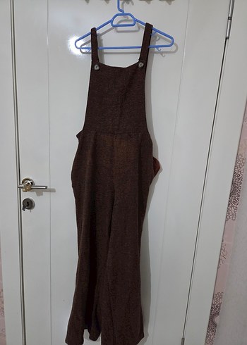 Kahverengi Kadın Yün Kumaş tulum - Görsel 2