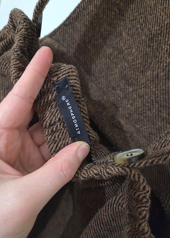 Kahverengi Kadın Yün Kumaş tulum - Görsel 4