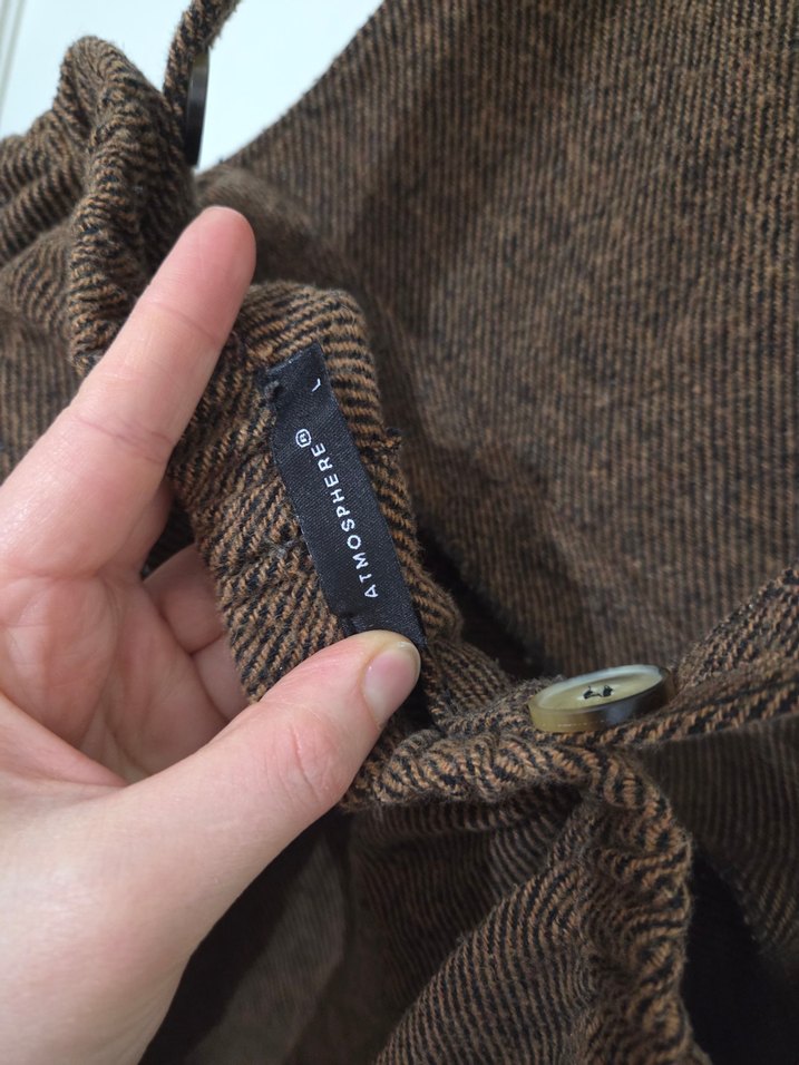 Kahverengi Kadın Yün Kumaş tulum - Görsel 4