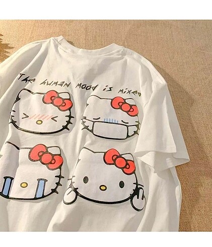 Hello Kitty Sick Emoji Beyaz (unisex) T-shirt 