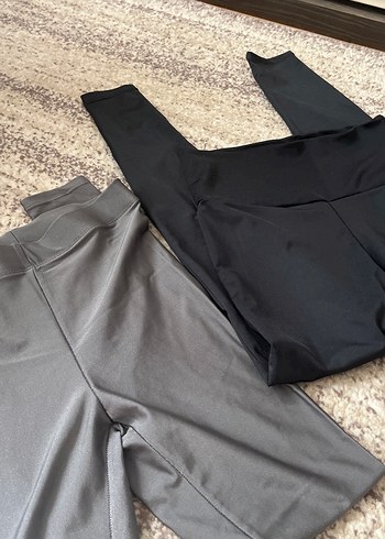 Diğer Gri Midi Kadın Spor Tayt