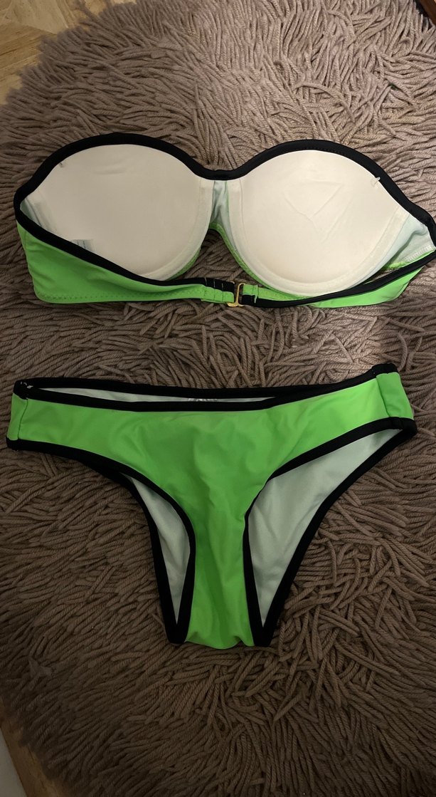 Fermuarlı Yeşil Strappy Bikini - Görsel 2