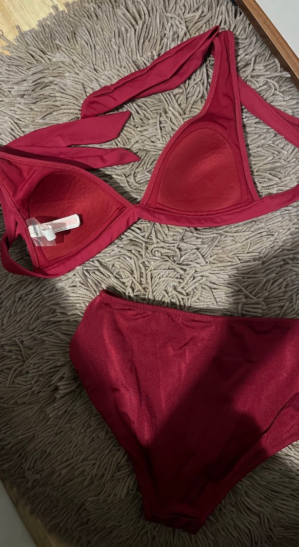 Bordo Strappy Bikini Takımı - Görsel 4