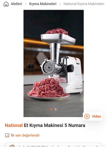National Et Kıyma Makinesi 5 Numara