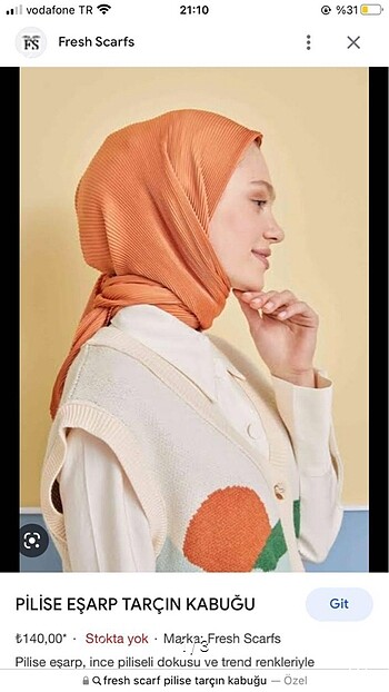 Fresh scarf pilise eşarp